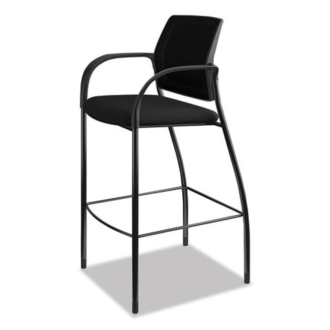 Ignition 2.0 Ilira-stretch Mesh Back Cafe Height Stool, Supports Up To 300 Lb, 31" High Seat, Black Seat/back, Black Base