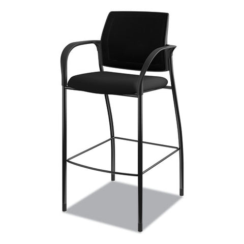 Ignition 2.0 Ilira-stretch Mesh Back Cafe Height Stool, Supports Up To 300 Lb, 31" High Seat, Black Seat/back, Black Base