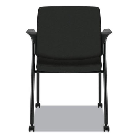 Ignition Series Guest Chair With Arms, Polyester Fabric Seat, 25" X 21.75" X 33.5", Black