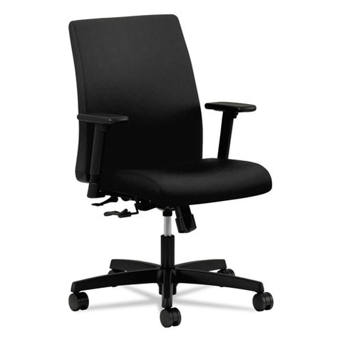 Ignition Series Fabric Low-back Task Chair, Supports Up To 300 Lb, 17" To 21.5" Seat Height, Black