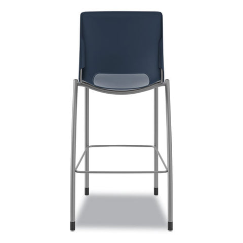 Motivate Four-leg Cafe Height Stool, Supports Up To 300 Lb, 30" Seat Height, Regatta Seat, Regatta Back, Platinum Base