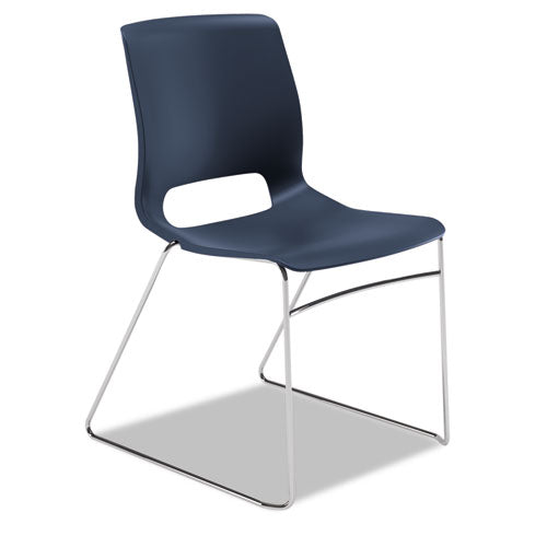 Motivate High-density Stacking Chair, Supports 300 Lb, 17.75" Seat Height, Regatta Seat, Regatta Back, Chrome Base, 4/carton