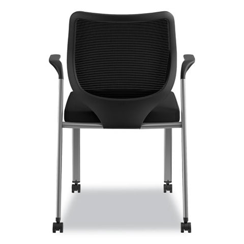 Nucleus Series Multipurpose Stacking Chair With Ilira-stretch M4 Back, Supports Up To 300 Lb, Black Seat/back, Platinum Base