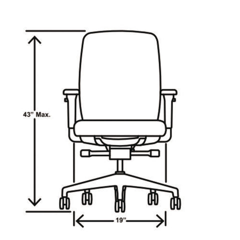 Nucleus Series Recharge Task Chair, Up To 300lb, 16.63" To 21.13" Seat Ht, Navy Seat, Black Back/base