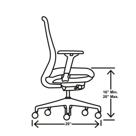 Nucleus Series Recharge Task Chair, Up To 300lb, 16.63" To 21.13" Seat Ht, Navy Seat, Black Back/base