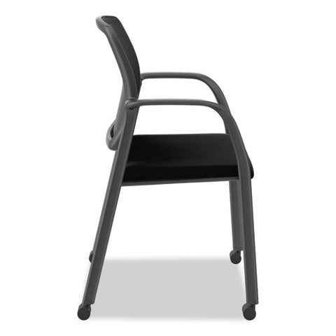 Nucleus Series Recharge Guest Chair, Supports Up To 300 Lb, 17.62" Seat Height, Black Seat/back, Black Base