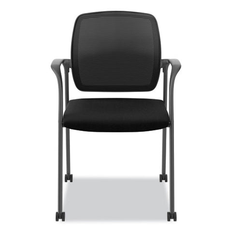 Nucleus Series Recharge Guest Chair, Supports Up To 300 Lb, 17.62" Seat Height, Black Seat/back, Black Base