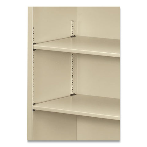 Metal Bookcase, Three-shelf, 34.5w X 12.63d X 41h, Putty