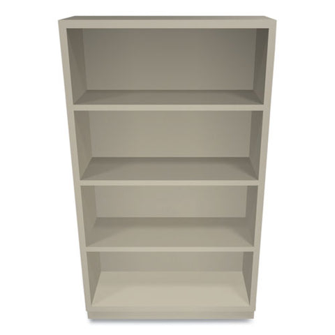 Metal Bookcase, Four-shelf, 34.5w X 12.63d X 59h, Putty