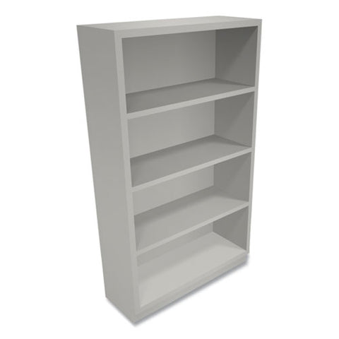 Metal Bookcase, Four-shelf, 34.5w X 12.63d X 59h, Light Gray