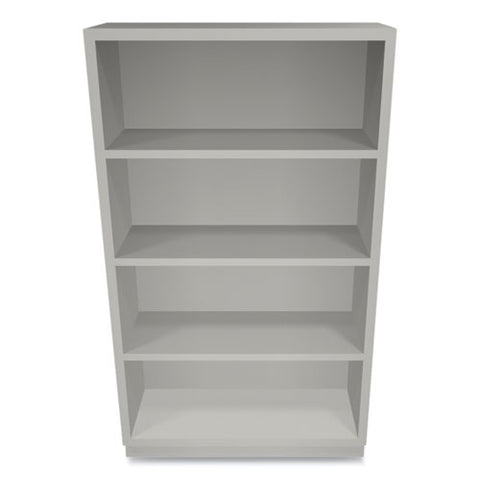 Metal Bookcase, Four-shelf, 34.5w X 12.63d X 59h, Light Gray