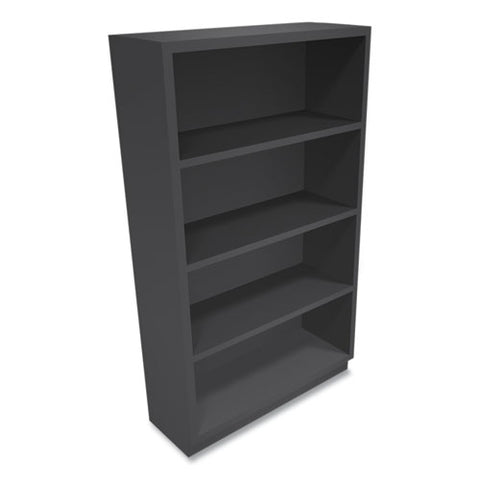 Metal Bookcase, Four-shelf, 34.5w X 12.63d X 59h, Charcoal