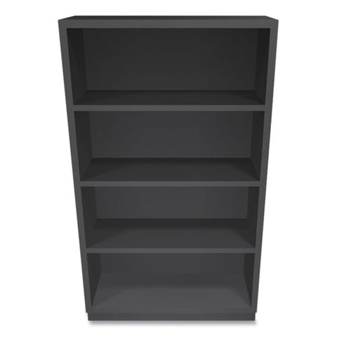 Metal Bookcase, Four-shelf, 34.5w X 12.63d X 59h, Charcoal