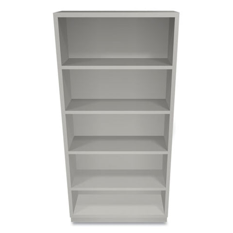 Metal Bookcase, Five-shelf, 34.5w X 12.63d X 71h, Light Gray