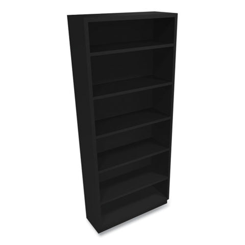 Metal Bookcase, Six-shelf, 34.5w X 12.63d X 81.13h, Black