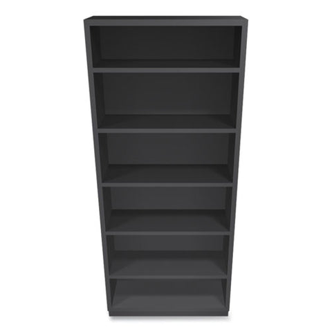 Metal Bookcase, Six-shelf, 34.5w X 12.63d X 81.13h, Charcoal