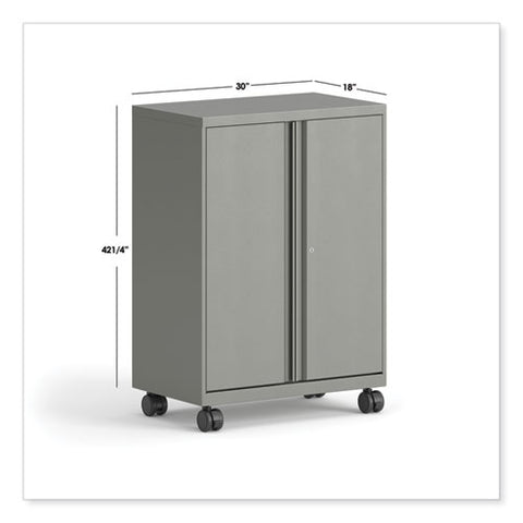 Smartlink Mobile Cabinet, 10 Compartments, 30w X 18d X 42.32h, Platinum Metallic