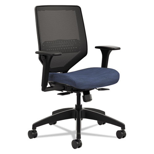 Solve Series Mesh Back Task Chair, Supports Up To 300 Lb, 16" To 22" Seat Height, Midnight Seat, Black Back/base