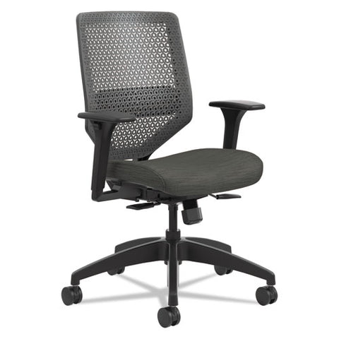 Solve Series Reactiv Back Task Chair, Supports Up To 300 Lb, 18" To 23" Seat Height, Ink Seat, Charcoal Back, Black Base