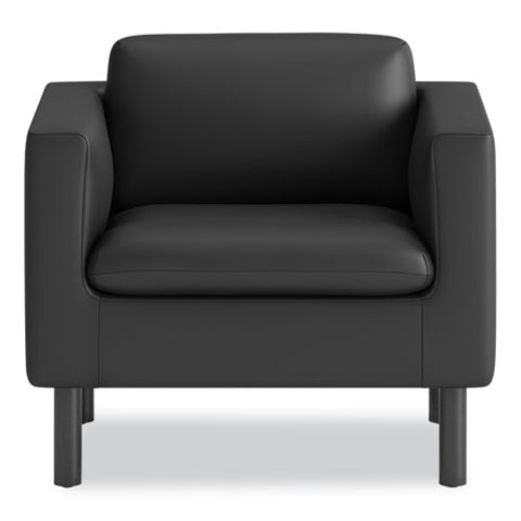 Parkwyn Series Club Chair, 33" X 26.75" X 29", Black Seat, Black Back, Black Base