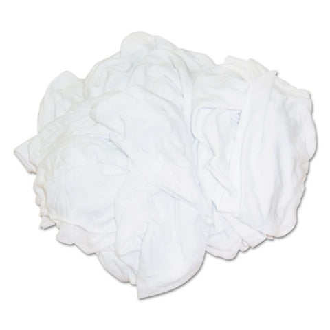 New Bleached White T-shirt Rags, Multi-fabric, 25 Lb Polybag