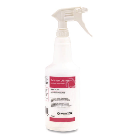 Trigger Spray Bottle For Portion Packet Bathroom Cleaners, 32 Oz, White/pink