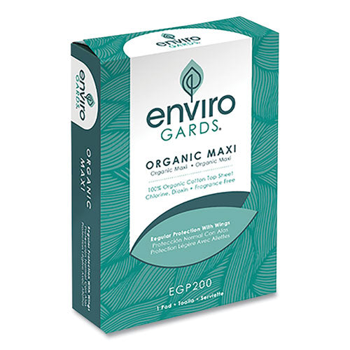 Enviro Gards Organic Maxi Pad, Regular, 200/carton