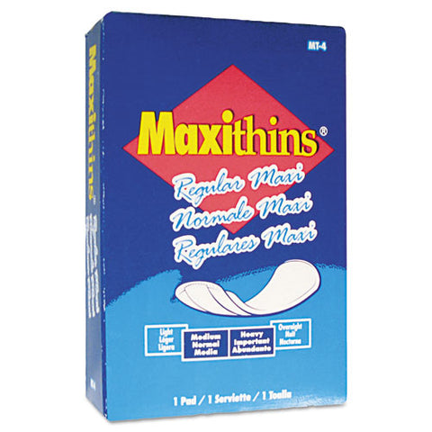 Maxithins Vended Sanitary Napkins #4, Maxi, 100 Individually Boxed Napkins/carton