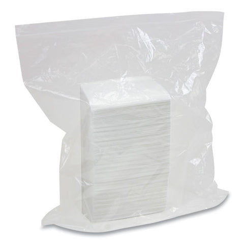 Easy Task F310 Wiper, Quarterfold, 1-ply, 10 X 13, White, Zipper Bag, 175/bag, 6 Bags/carton