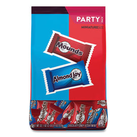 Almond Joy And Mounds Chocolate Miniature Size Party Pack, 32.1 Oz Bag, Approximately 63 Pieces