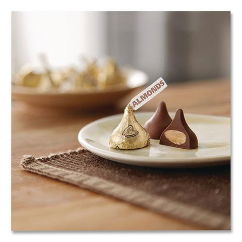 Kisses With Almonds, Gold Foils, 60 Oz Bag