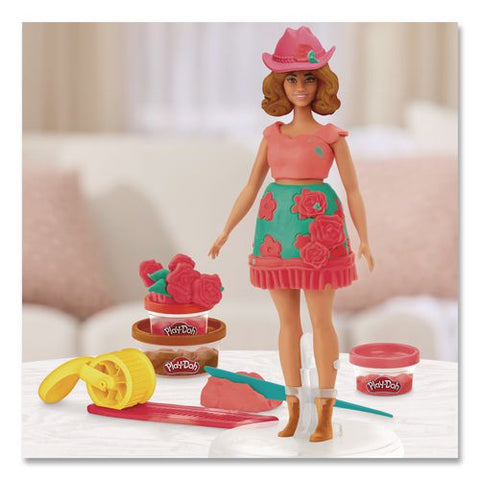 Play-doh Barbie Florals And Fringe Doll Set
