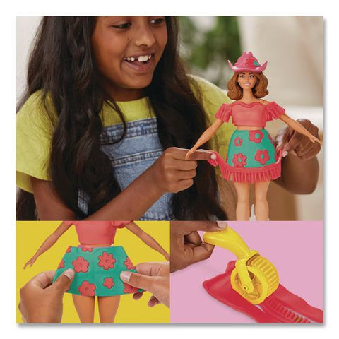 Play-doh Barbie Florals And Fringe Doll Set