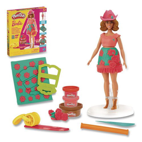 Play-doh Barbie Florals And Fringe Doll Set
