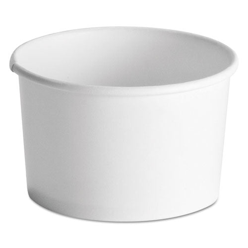 Squat Paper Food Container, 8-10 Oz, White, 50/pack, 20/carton