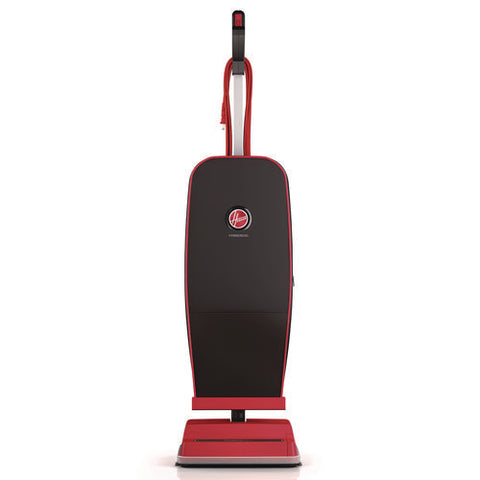 Task Vac Soft Bag Lightweight Upright, 12" Cleaning Path, Black/red