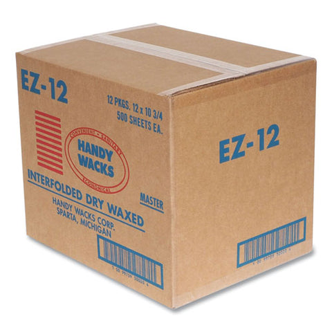 Interfolded Dry Waxed Paper Deli Sheets, 10.75 X 12, 500 Box, 12 Boxes/carton