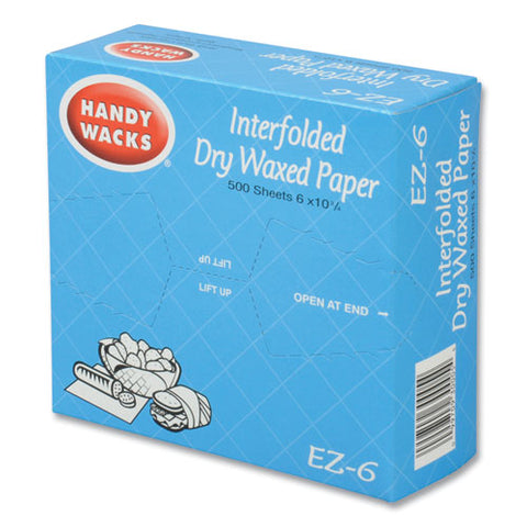 Interfolded Dry Waxed Paper Deli Sheets, 10.75 X 6, 12/carton