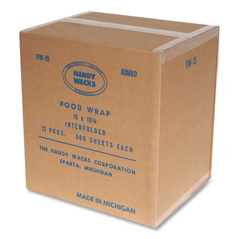 Interfolded Food Wrap Deli Sheets, 10.75 X 15, 500 Box, 12 Boxes/carton