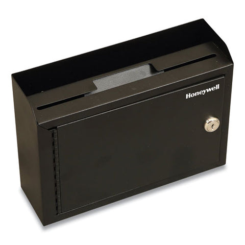 Drop Box Safe With Keys, 9.9 X 3 X 7.1, 0.12 Cu Ft, Black