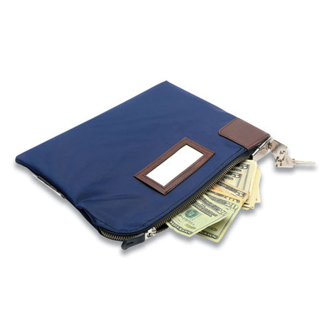 Key Lock Deposit Bag With 2 Keys, Vinyl, 1.2 X 11.2 X 8.7, Navy Blue