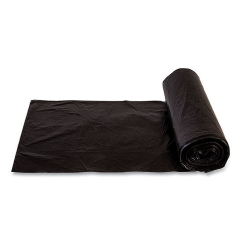 High-density Commercial Can Liners, 10 Gal, 6 Mic, 24" X 24", Black, Perforated Roll, 50 Bags/roll, 20 Rolls/carton