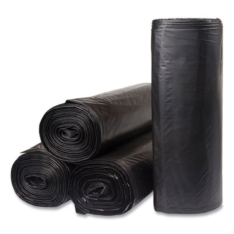 Low-density Commercial Can Liners, 45 Gal, 1.2 Mil, 40" X 46", Black, Interleaved Roll, 10 Bags/roll, 10 Rolls/carton