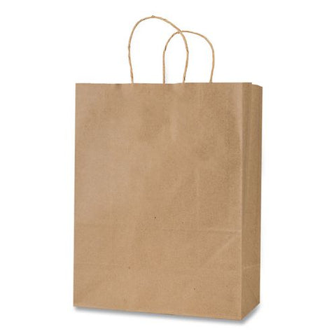 Get Reddi Paper Bags, Pixie Size, 60# Basis Weight, Twisted Rope Handles, 10" X 5" X 13", Brown, 250/carton