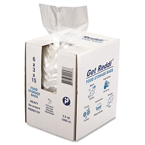 Food Bags, 112 Oz, 6" X 3" X 15", Clear, 1,000/carton