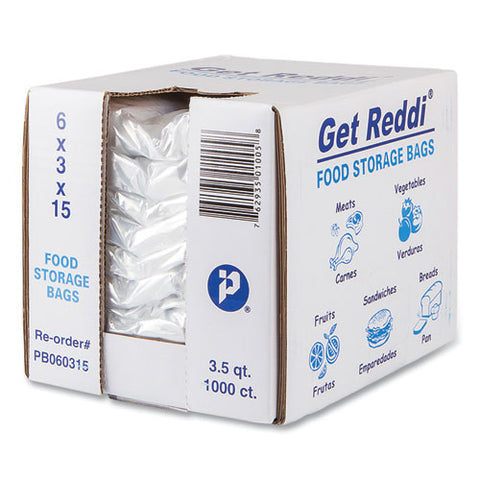 Food Bags, 112 Oz, 6" X 3" X 15", Clear, 1,000/carton