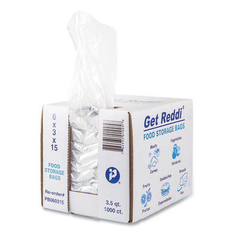 Food Bags, 112 Oz, 6" X 3" X 15", Clear, 1,000/carton