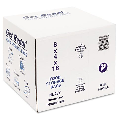 Food Bags, 2 Gal, 8" X 4" X 18", Clear, 1,000/carton