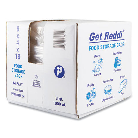 Food And Utility Bags, 2 Gal, 8" X 4" X 18", Clear, 1,000/carton