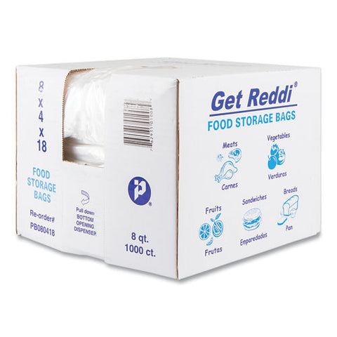 Food Bags, 2 Gal, 8" X 4" X 18", Clear, 1,000/carton